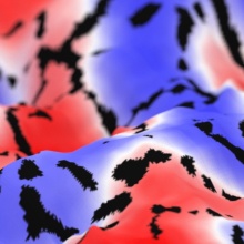 Zoom-in Visualisierung der Topographie mit Phasenmaske einer Magnesiumoberfläche